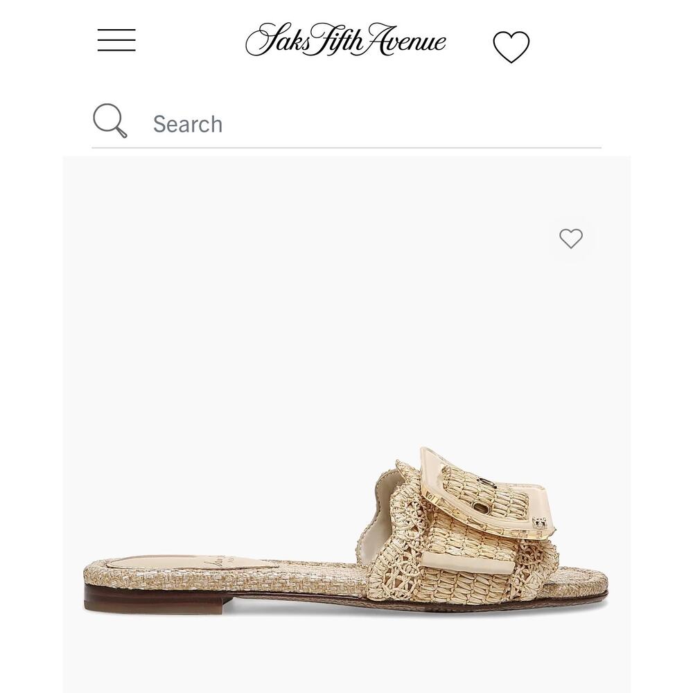 Sam Edelman Bambi slide w woven raffia & large resin buckle detail. Retail $130 - Picture 3 of 6